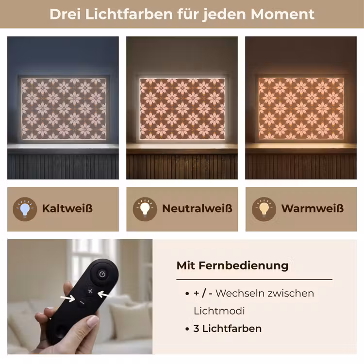 Klassiek - Retro - Bruin Light Box met batterij (Wandlamp) middel 907 -USP_lichtkleurDE