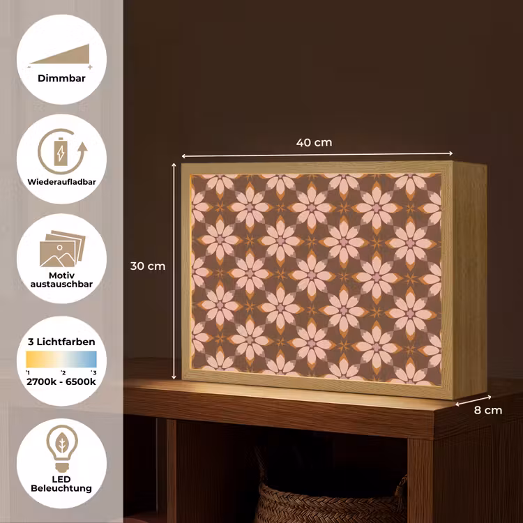 Klassiek - Retro - Bruin Light Box met batterij (Wandlamp) middel 907 -USP_websiteoverzichtDE