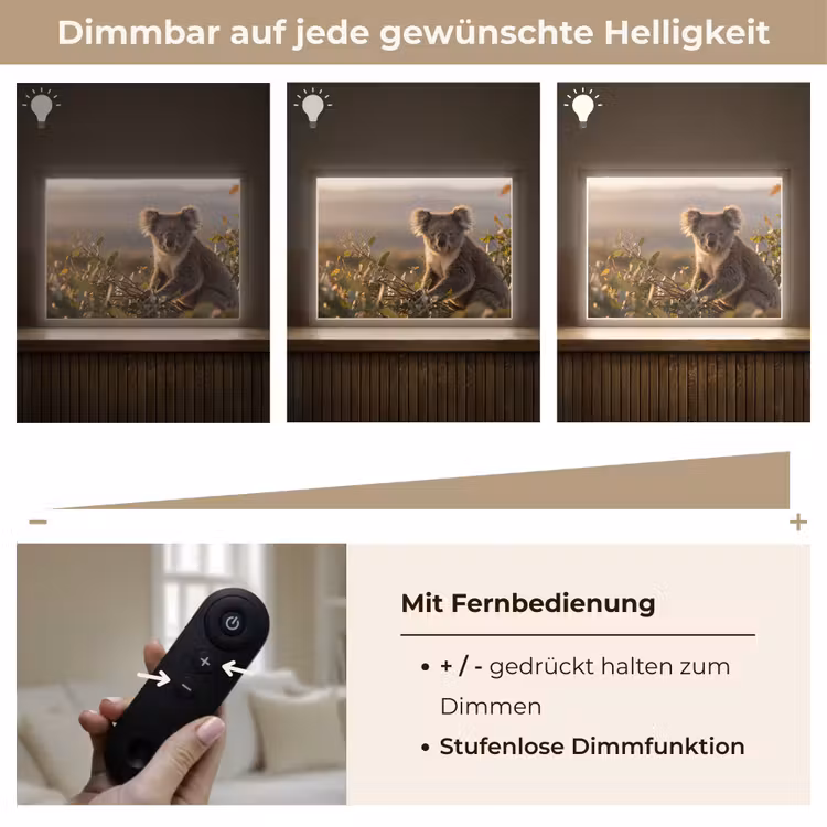Koala - Bladeren - Ochtendlicht Light Box met batterij (Wandlamp) middel -USP_dimbaarDE