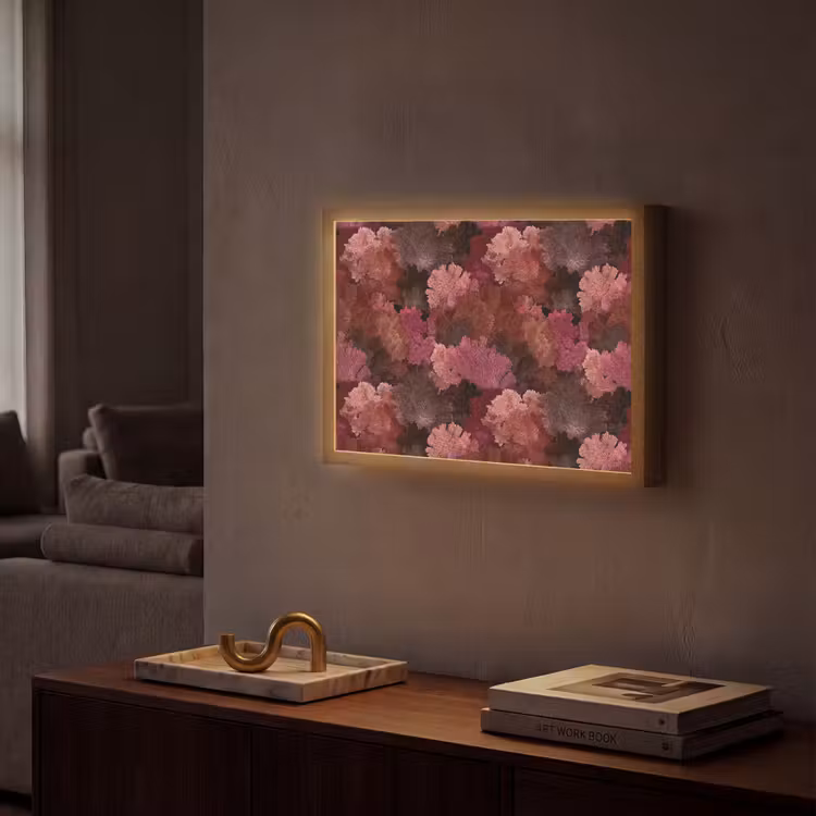 Koraal - Textuur - Kleurrijk Light Box met batterij (Wandlamp) middel 907 -sfeer1