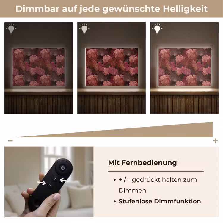 Koraal - Textuur - Kleurrijk Light Box met batterij (Wandlamp) middel 907 -USP_dimbaarDE