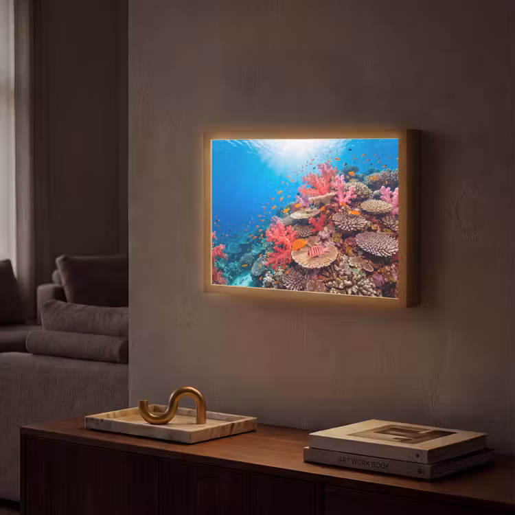 Koraalrif - Vissen - Onderwater - Tropisch - Rood Light Box met batterij (Wandlamp) middel -sfeer1