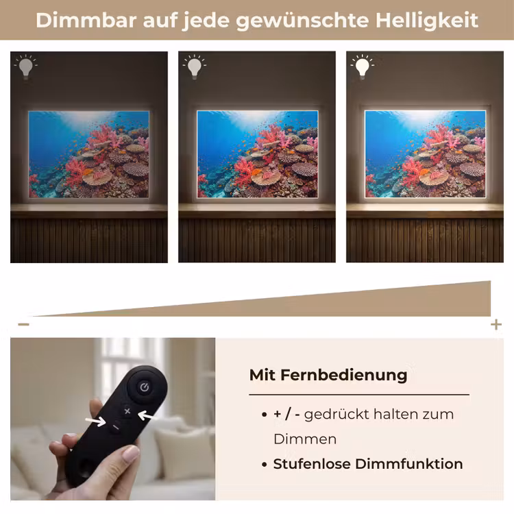 Koraalrif - Vissen - Onderwater - Tropisch - Rood Light Box met batterij (Wandlamp) middel -USP_dimbaarDE