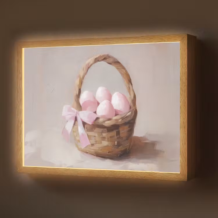 Mand - Eieren - Roze Light Box met batterij (Wandlamp) middel -z3d_website