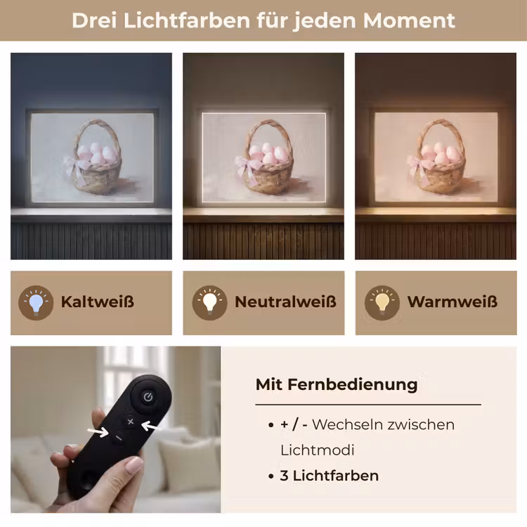Mand - Eieren - Roze Light Box met batterij (Wandlamp) middel -USP_lichtkleurDE
