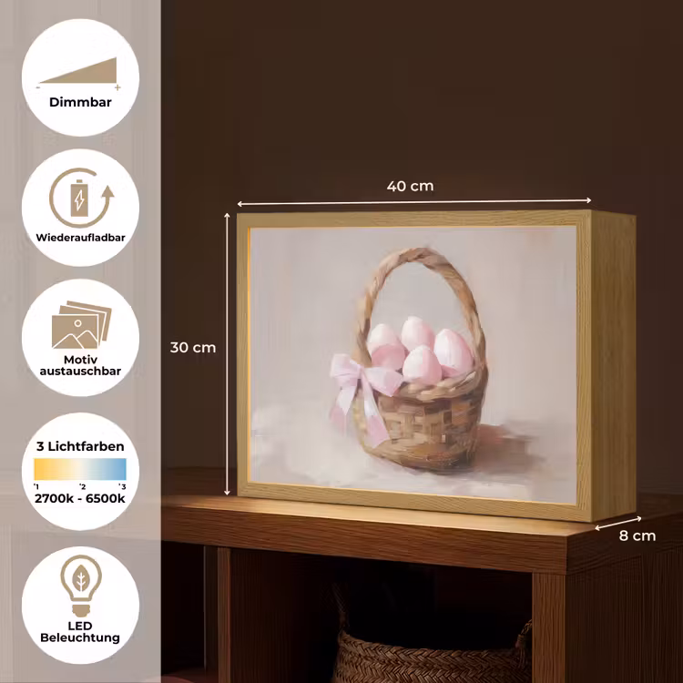 Mand - Eieren - Roze Light Box met batterij (Wandlamp) middel -USP_websiteoverzichtDE