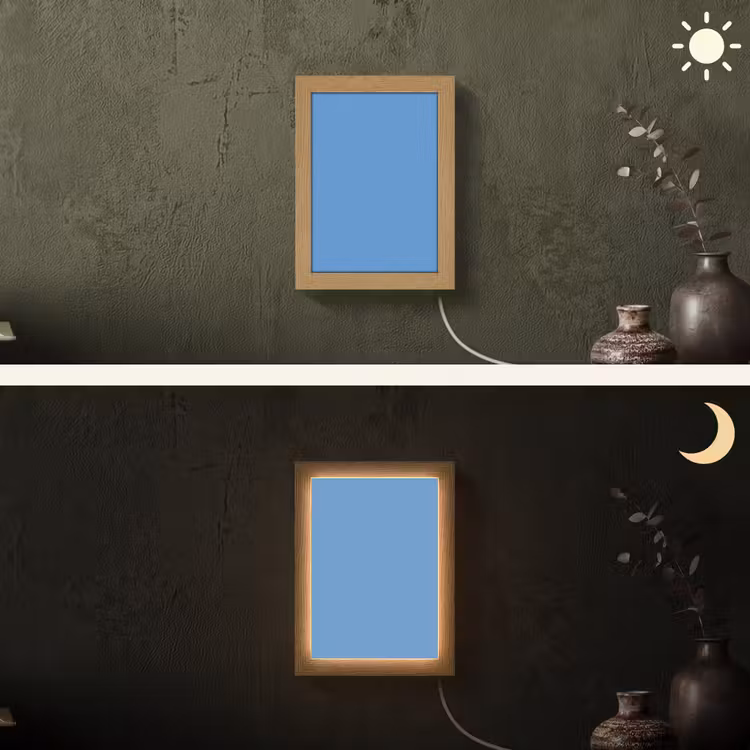 Cornflower - Blue - Blauw Light Box met kabel (Wandlamp) klein 929 -sfeer3