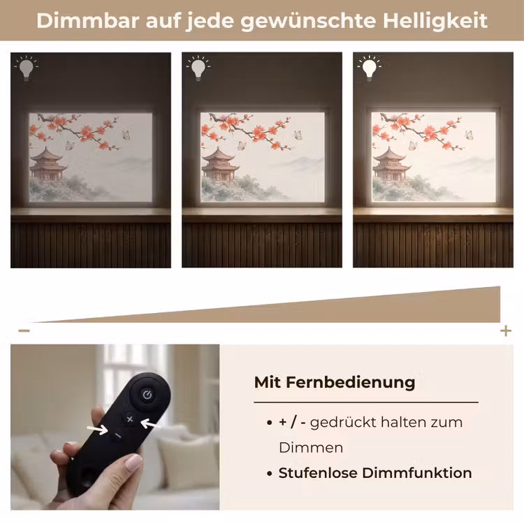 Kraanvogel - Azië - Klassiek Light Box met batterij (Wandlamp) middel -USP_dimbaarDE