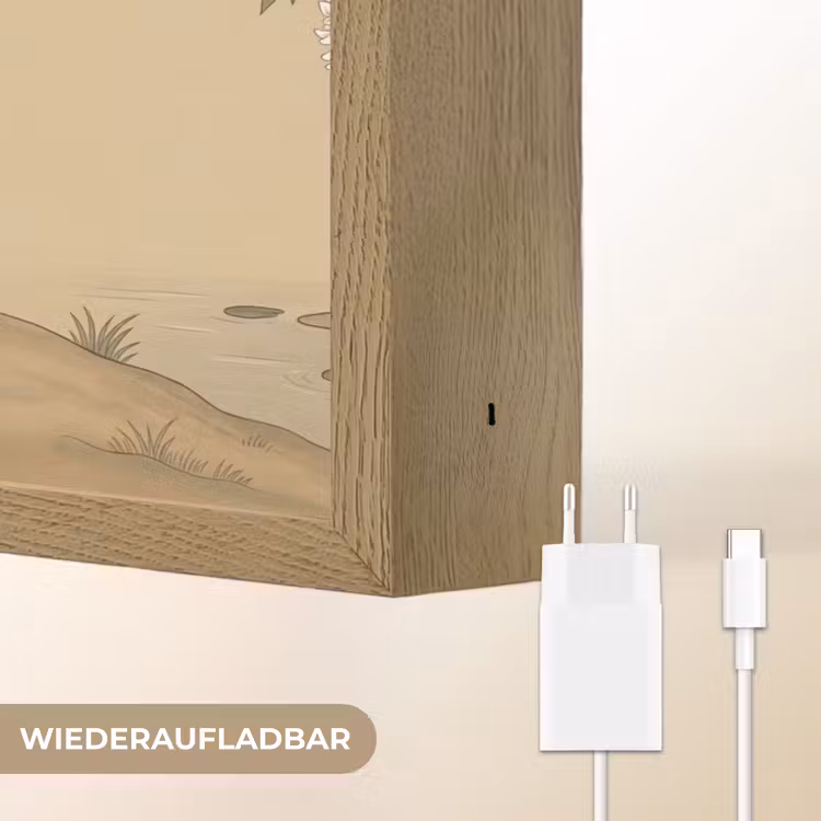 Kraanvogels - Water - Beige Light Box met batterij (Wandlamp) middel -USP_websiteoplaadbaarDE