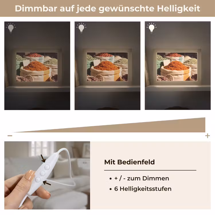 Lightbox - Wandleuchte - Kräuter – Markt – Farbenfroh - Kruiden - Markt - Kleurrijk Light Box met kabel (Wandlamp) klein