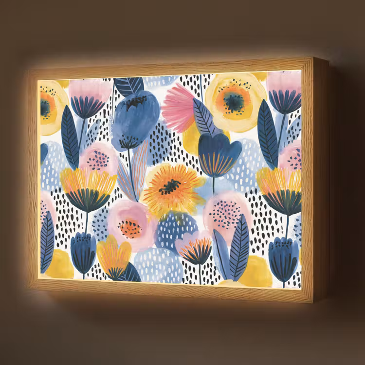 Creatief - Patroon - Kleurrijk Light Box met batterij (Wandlamp) middel 907 -z3d_website