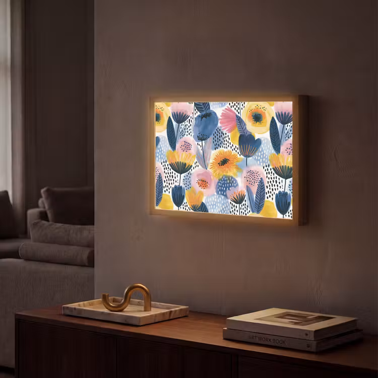 Creatief - Patroon - Kleurrijk Light Box met batterij (Wandlamp) middel 907 -sfeer1