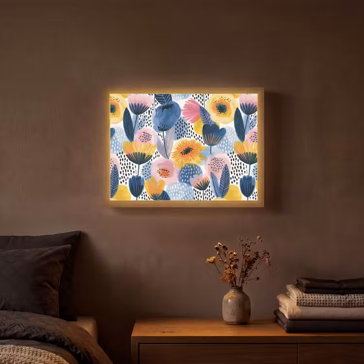 Creatief - Patroon - Kleurrijk Light Box met batterij (Wandlamp) middel 907 -sfeer4