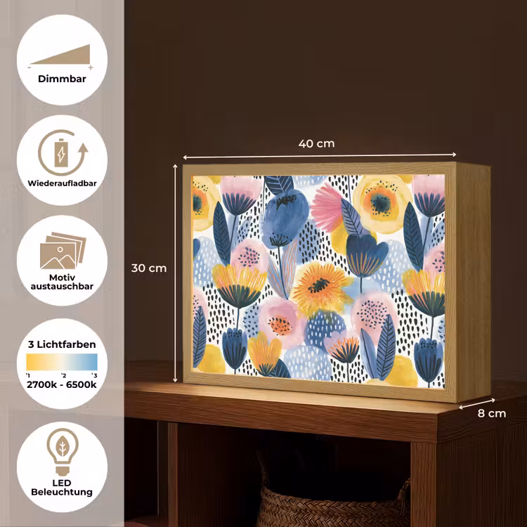 Creatief - Patroon - Kleurrijk Light Box met batterij (Wandlamp) middel 907 -USP_websiteoverzichtDE