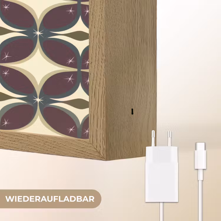 Cirkel - Retro - Kleurrijk Light Box met batterij (Wandlamp) middel 907 -USP_websiteoplaadbaarDE