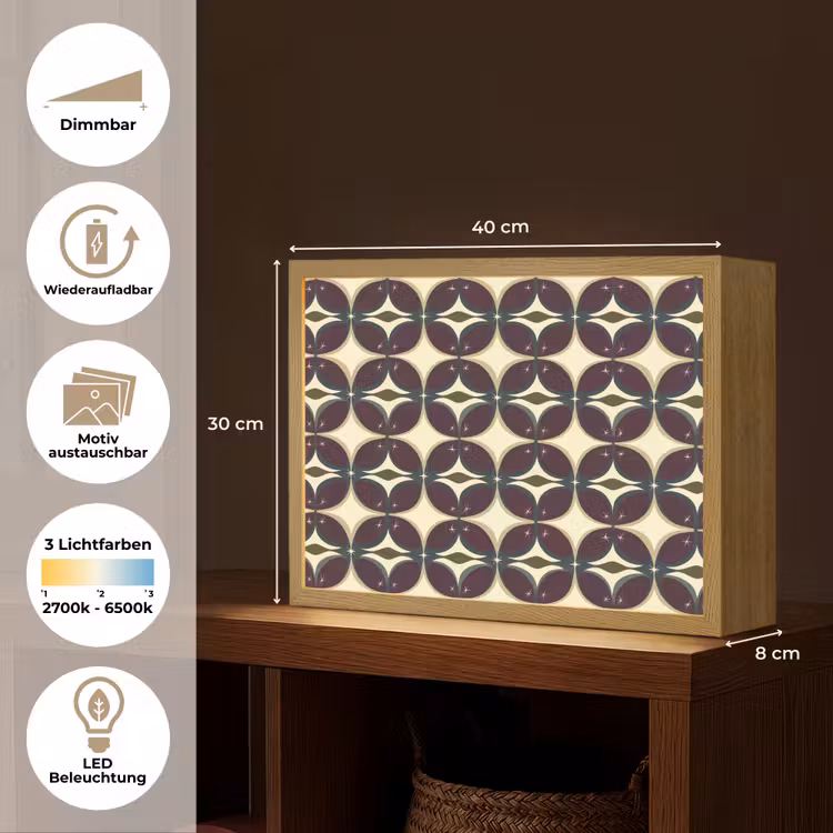 Cirkel - Retro - Kleurrijk Light Box met batterij (Wandlamp) middel 907 -USP_websiteoverzichtDE