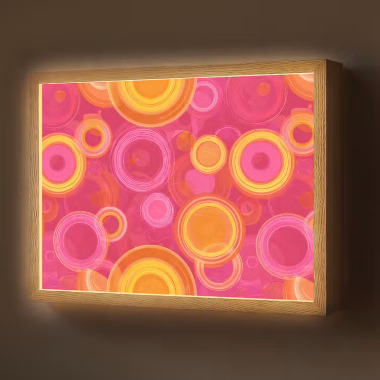 Cirkels - Design - Kleurrijk Light Box met batterij (Wandlamp) middel 907 -z3d_website
