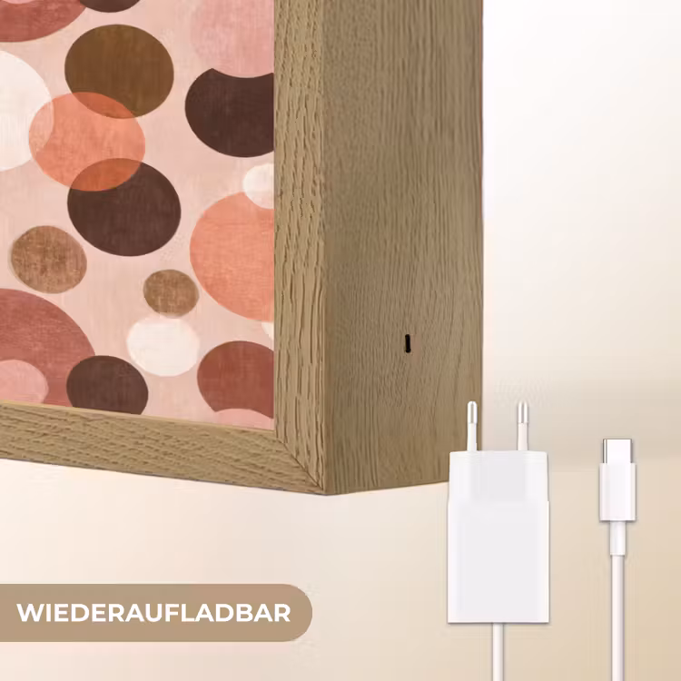Cirkels - Modern - Kleurrijk Light Box met batterij (Wandlamp) middel 907 -USP_websiteoplaadbaarDE