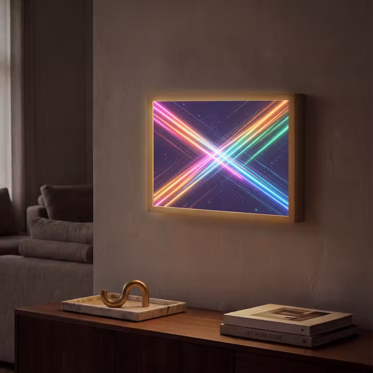 Kruisen - Lasterstralen - Neon Light Box met batterij (Wandlamp) middel -sfeer1