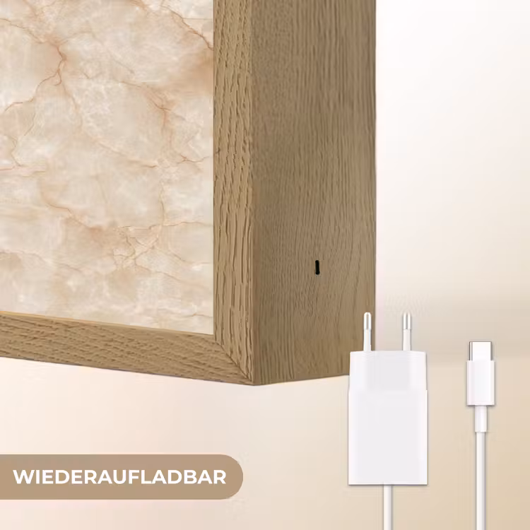 Kristalstructuur - Bruin - Marmer Light Box met batterij (Wandlamp) middel 907 -USP_websiteoplaadbaarDE