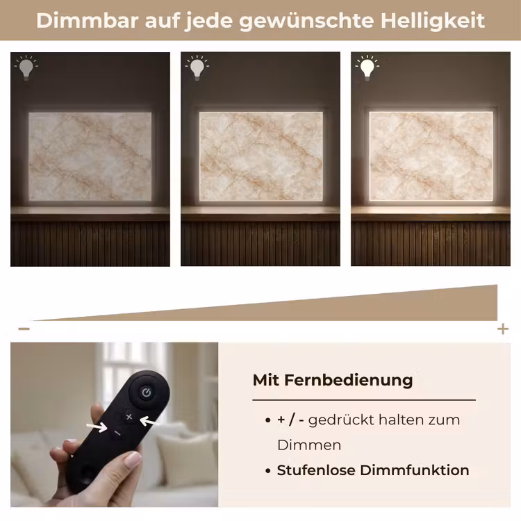 Kristalstructuur - Bruin - Marmer Light Box met batterij (Wandlamp) middel 907 -USP_dimbaarDE