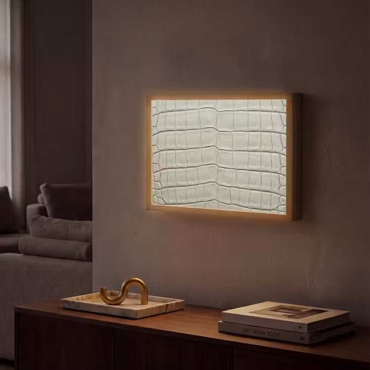 Krokodillenleer - Schubben - Groen Light Box met batterij (Wandlamp) middel -sfeer1