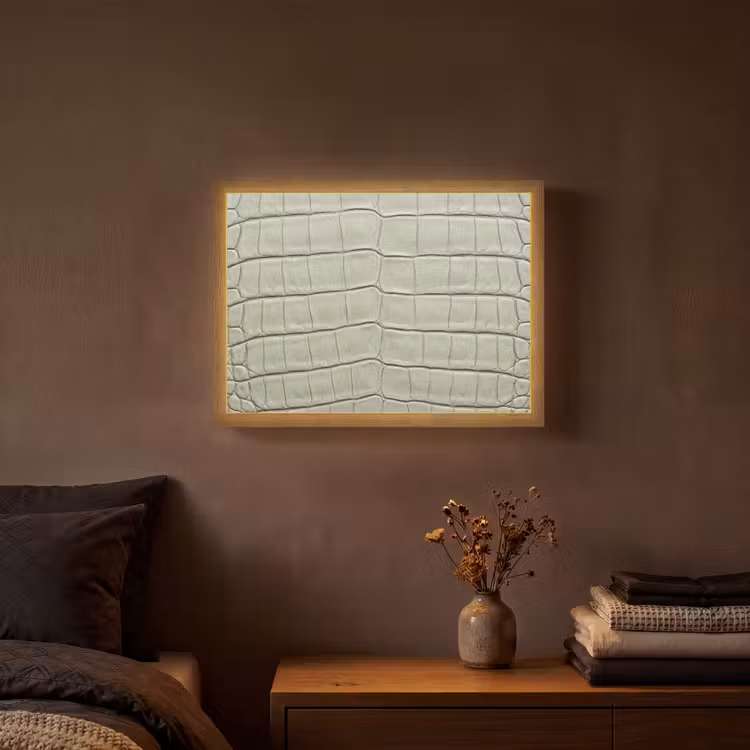 Krokodillenleer - Schubben - Groen Light Box met batterij (Wandlamp) middel -sfeer4