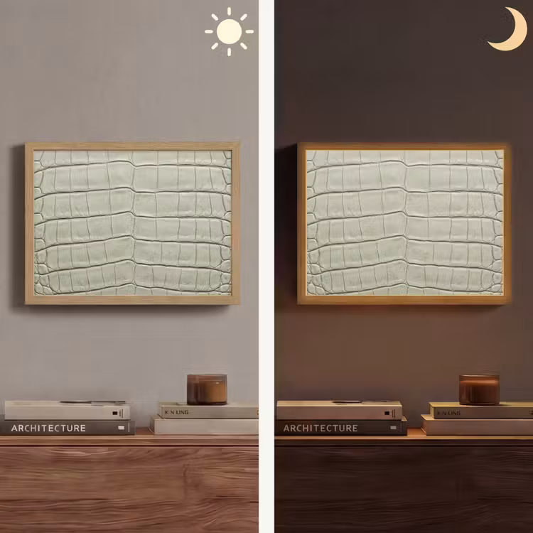 Krokodillenleer - Schubben - Groen Light Box met batterij (Wandlamp) middel -sfeer3