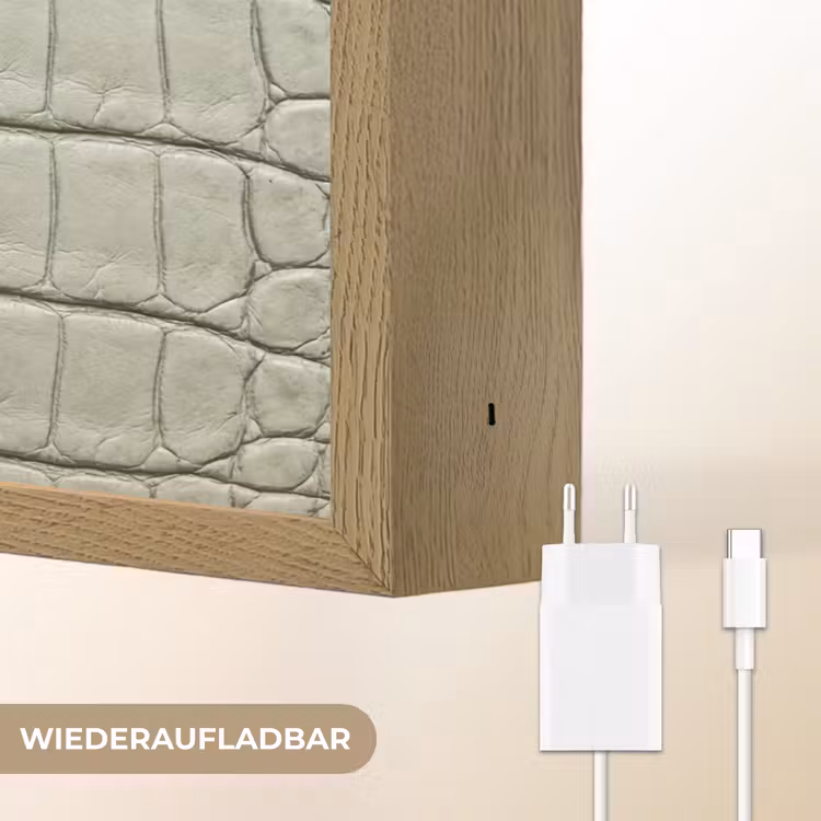 Krokodillenleer - Schubben - Groen Light Box met batterij (Wandlamp) middel -USP_websiteoplaadbaarDE