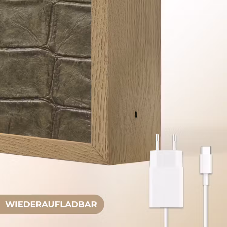Krokodillenleer - Structuur - Groen Light Box met batterij (Wandlamp) middel -USP_websiteoplaadbaarDE