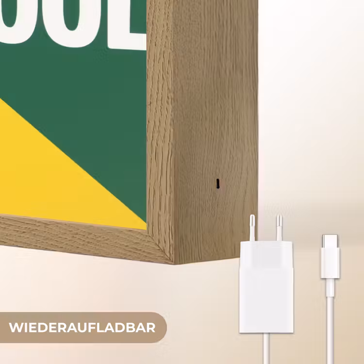 Cool - Geel - Groen Light Box met batterij (Wandlamp) middel -USP_websiteoplaadbaarDE