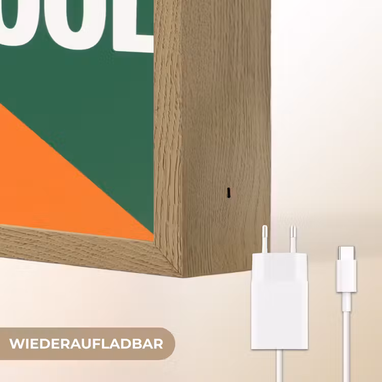 Cool - Oranje - Groen Light Box met batterij (Wandlamp) middel -USP_websiteoplaadbaarDE