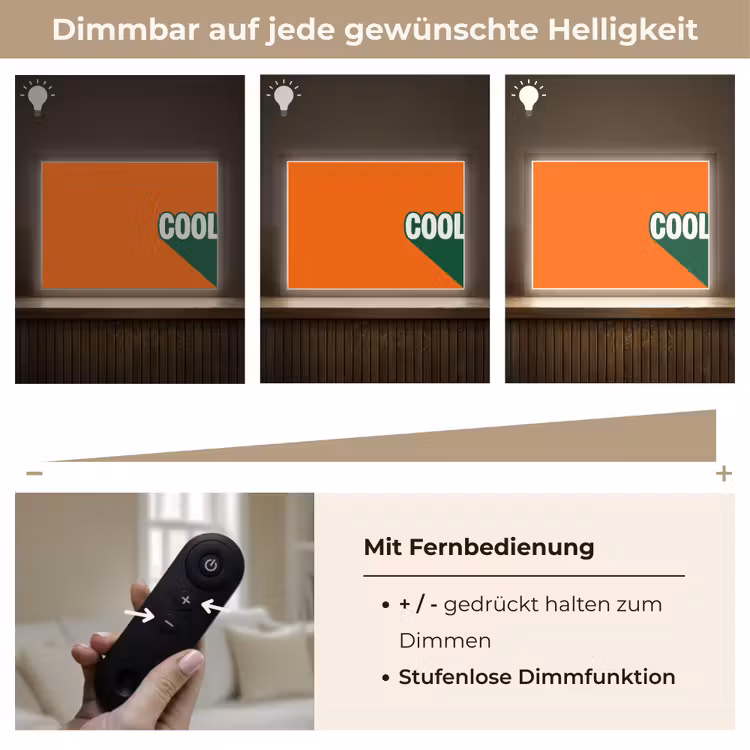 Cool - Oranje - Groen Light Box met batterij (Wandlamp) middel -USP_dimbaarDE