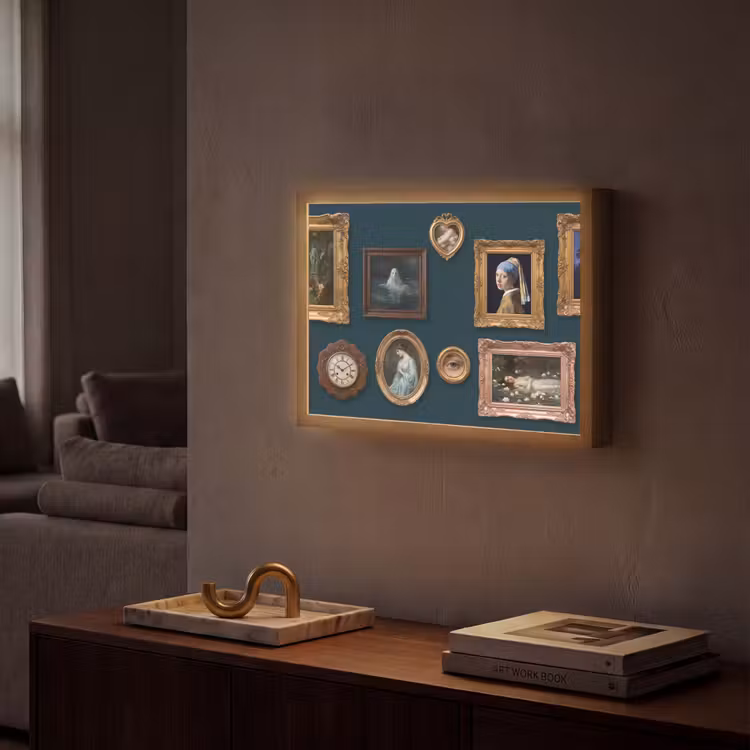 Kunst - Schilderijen - Decoratie - Klassiek - Groen Light Box met batterij (Wandlamp) middel -sfeer1