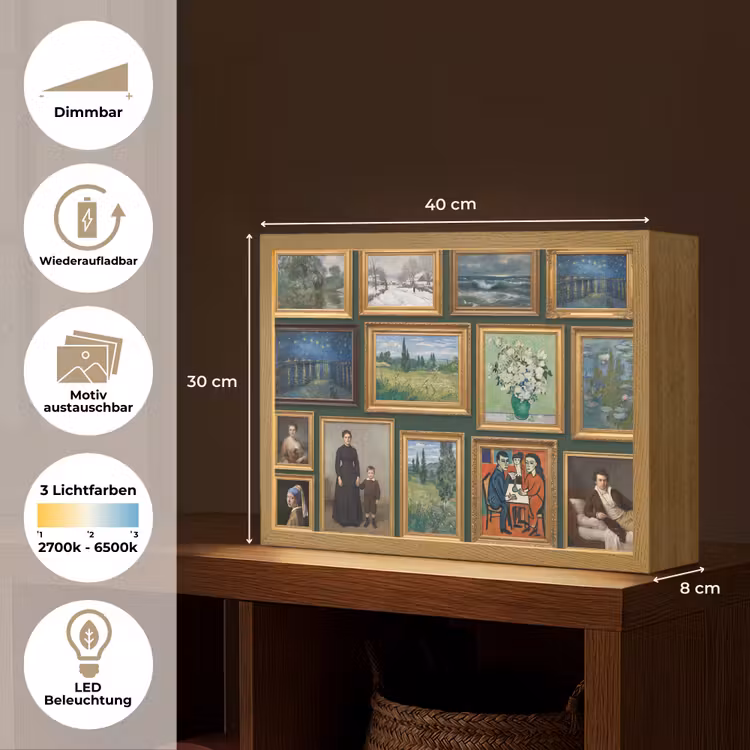 Kunst - Schilderijen - Collectie - Klassiek - Groen Light Box met batterij (Wandlamp) middel -USP_websiteoverzichtDE