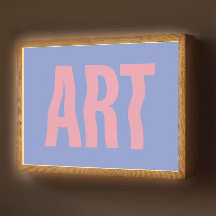 Art - Roze - Blauw Light Box met batterij (Wandlamp) middel -z3d_website