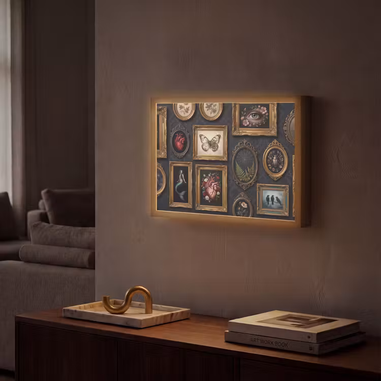 Kunst - Collectie - Vintage - Klassiek - Donker Light Box met batterij (Wandlamp) middel -sfeer1
