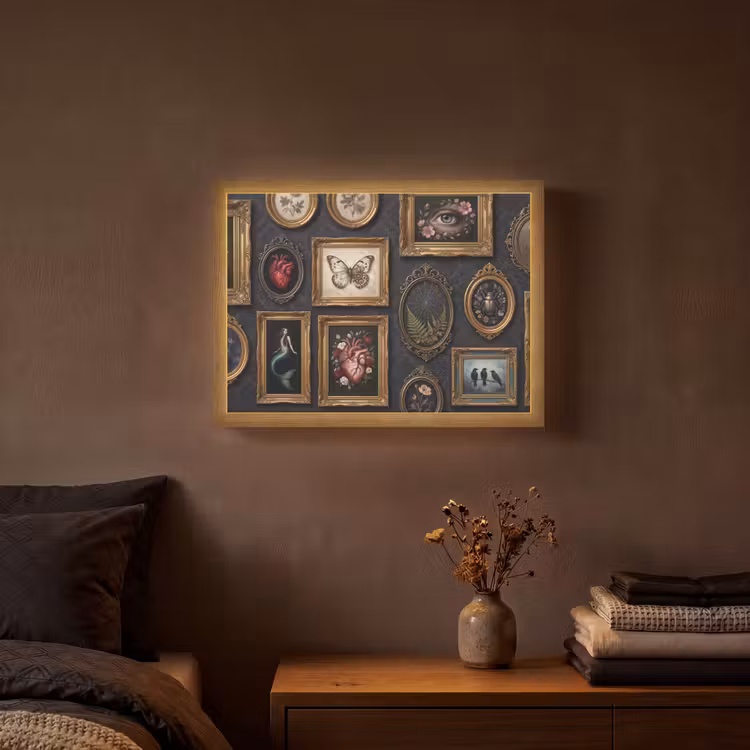 Kunst - Collectie - Vintage - Klassiek - Donker Light Box met batterij (Wandlamp) middel -sfeer4