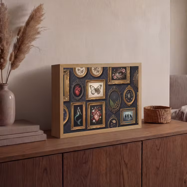 Kunst - Collectie - Vintage - Klassiek - Donker Light Box met batterij (Wandlamp) middel -sfeer2