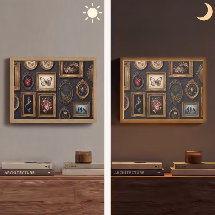 Kunst - Collectie - Vintage - Klassiek - Donker Light Box met batterij (Wandlamp) middel -sfeer3