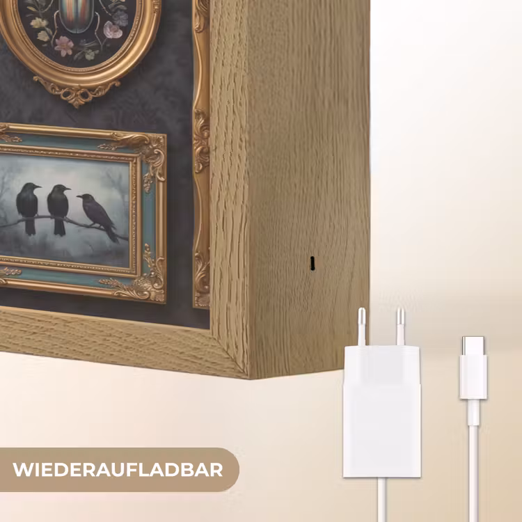 Kunst - Collectie - Vintage - Klassiek - Donker Light Box met batterij (Wandlamp) middel -USP_websiteoplaadbaarDE