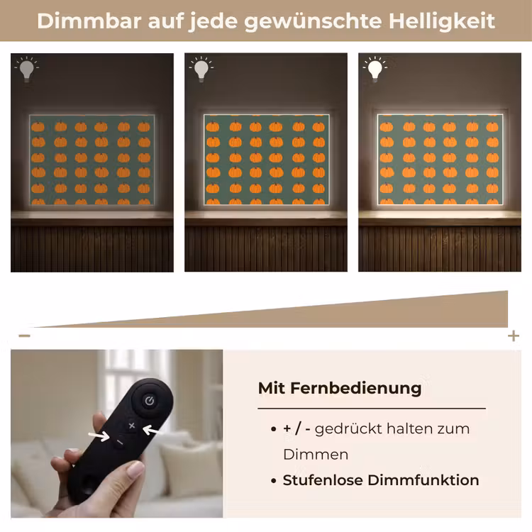 Pompoen - Patroon - Oranje Light Box met batterij (Wandlamp) middel 907 -USP_dimbaarDE