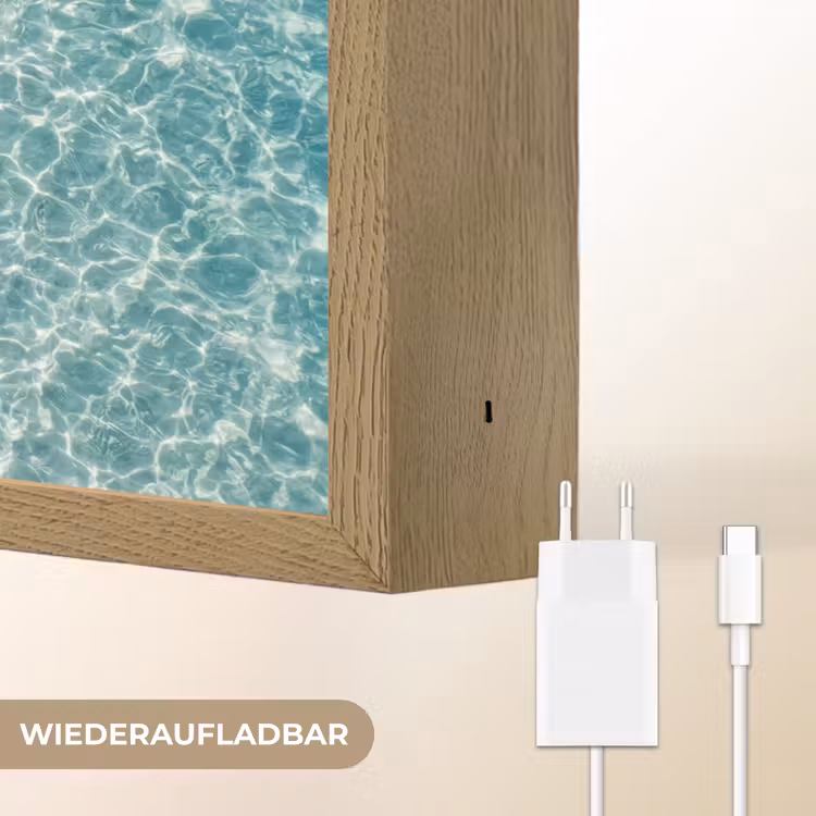 Kust - Zand - Blauw Light Box met batterij (Wandlamp) middel -USP_websiteoplaadbaarDE