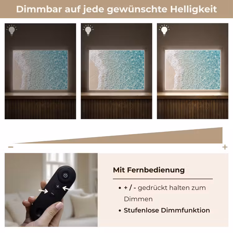 Kust - Zand - Blauw Light Box met batterij (Wandlamp) middel -USP_dimbaarDE