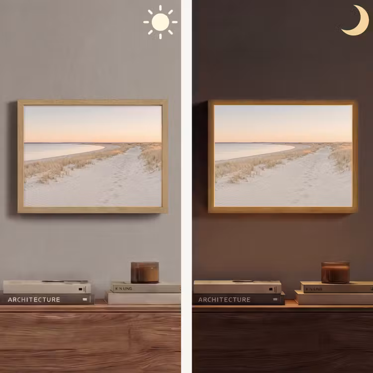 Kustlijn - Horizon - Hek Light Box met batterij (Wandlamp) middel -sfeer3
