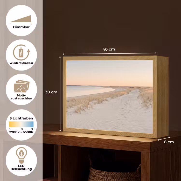 Kustlijn - Horizon - Hek Light Box met batterij (Wandlamp) middel -USP_websiteoverzichtDE
