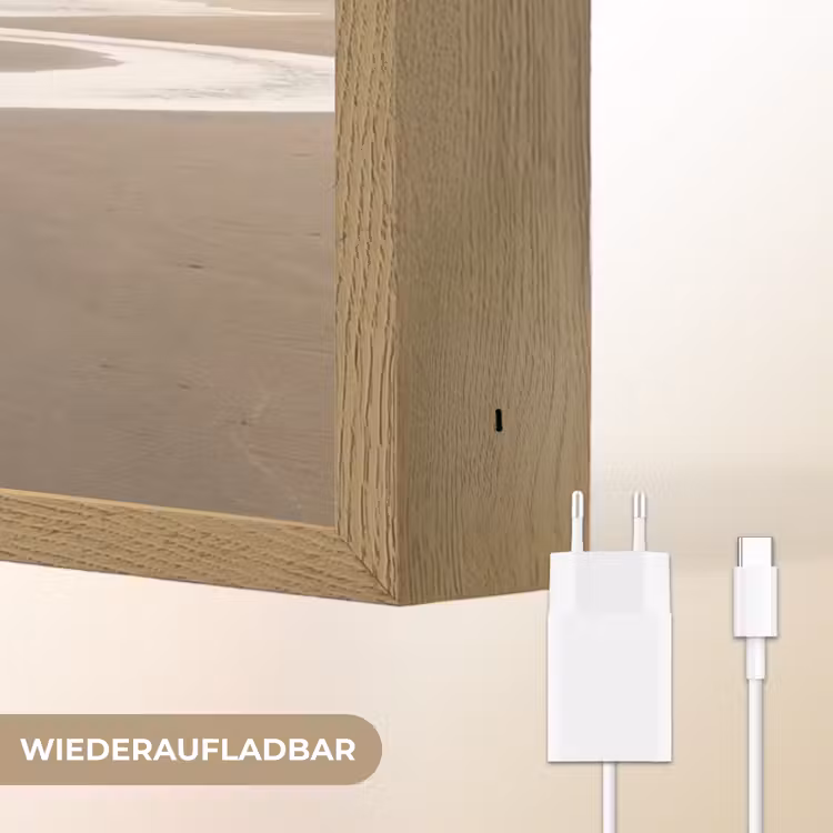 Kustlijn - Strand - Oceaan Light Box met batterij (Wandlamp) middel -USP_websiteoplaadbaarDE