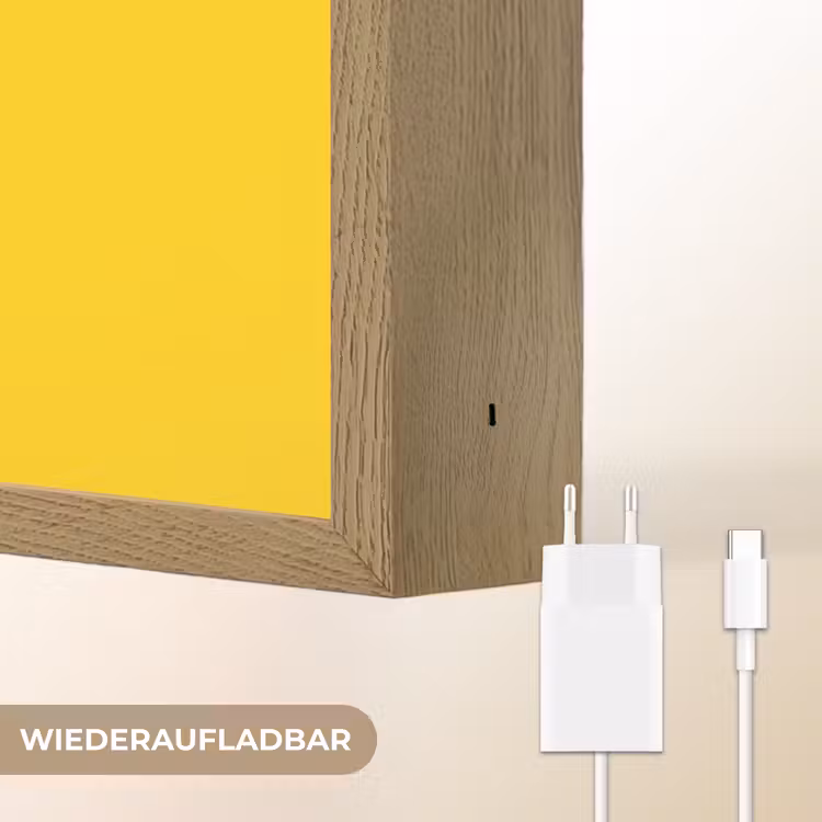 Smile - Geel - Roze Light Box met batterij (Wandlamp) middel -USP_websiteoplaadbaarDE
