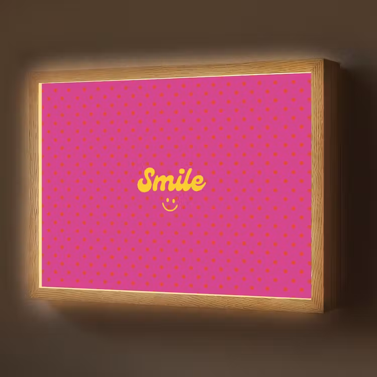 Smile - Stippen - Roze Light Box met batterij (Wandlamp) middel -z3d_website