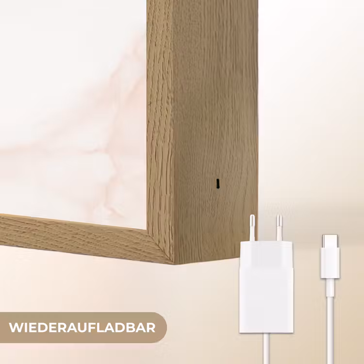 Zalmroze - Marmer - Aders Light Box met batterij (Wandlamp) middel 907 -USP_websiteoplaadbaarDE